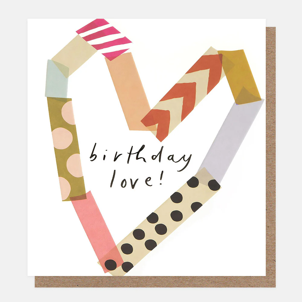 Tape Heart Birthday Card