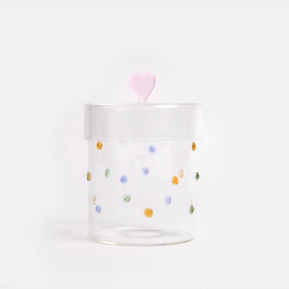 Textured Dotty Glass Storage Jar