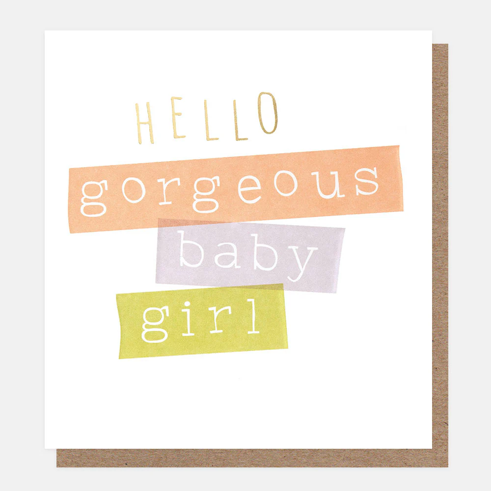 Ticker Tape New Baby Girl Card