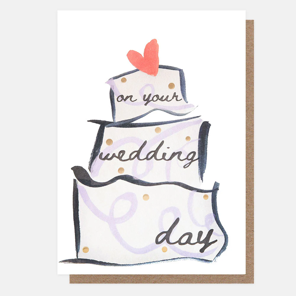 Watercolour Cake Wedding Card