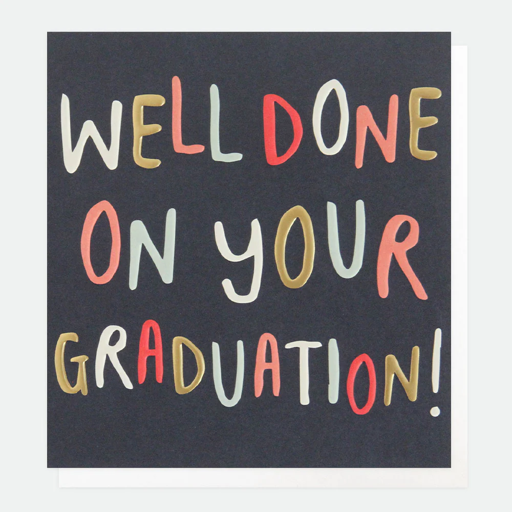 Bold Text Well Done On Your Graduation Card