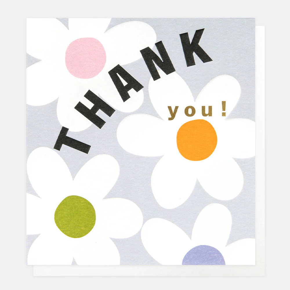 White Flowers Thank You Card