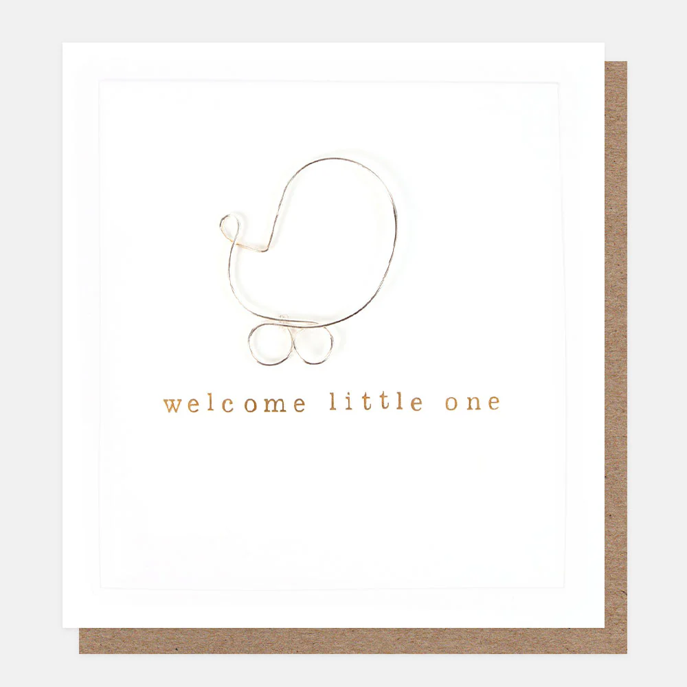 Wire Pram New Baby Card