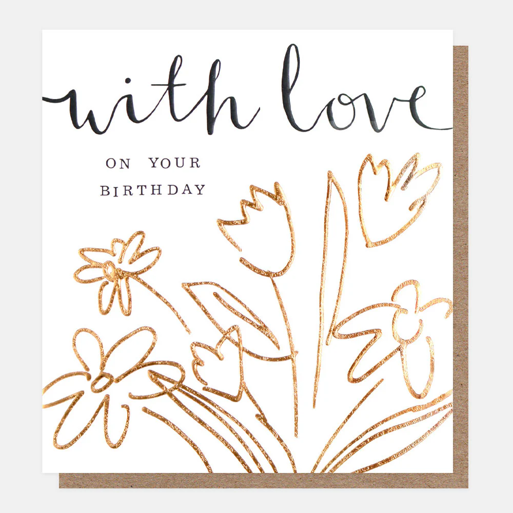 With Love Flowers Birthday Card