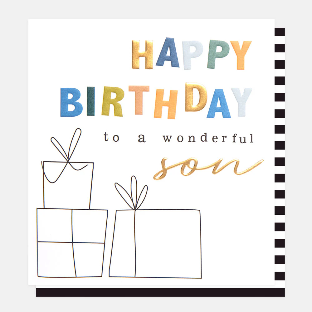 Wrapped Presents Birthday Card For Son